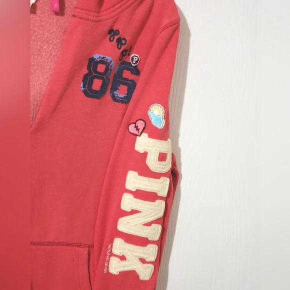 PINK V-neck Hoodie - Picture 3 of 6